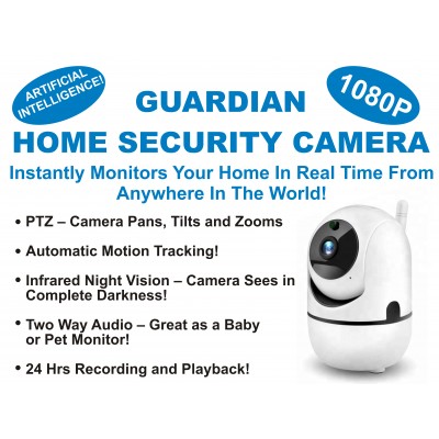 GUARDIAN WiFi 1080P Indoor Home Security Camera