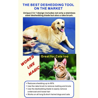 2 in 1 Professional Pet Deshedding Tool