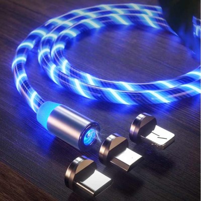 Magnetic 3 in 1 LED Flowing Light Charge Cable