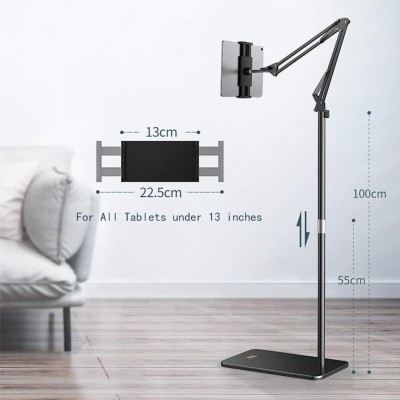 Phone/Tablet Floor Stand with Flexible Robotic Arm