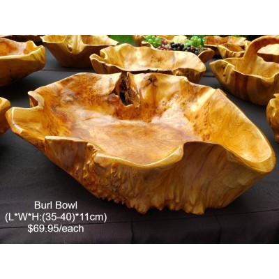 Wood Bowl with Burls