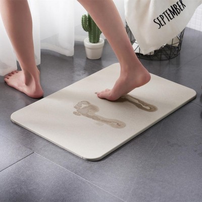 Diatomite Bath Mats Grey 60 39 0 9 Cm All Natural Green Product Strong Water Absorption